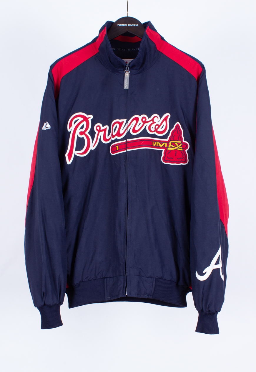 Vintage 90s Majestic Baseball Jacket Atlanta Braves Vintage Clothes UK