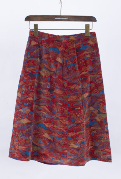 90s A-Line Pattern Skirt, Vintage Pattern Skirt, Vintage Clothing