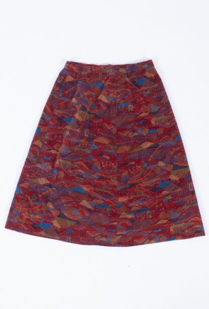 90s A-Line Pattern Skirt, Vintage Pattern Skirt, Vintage Clothing
