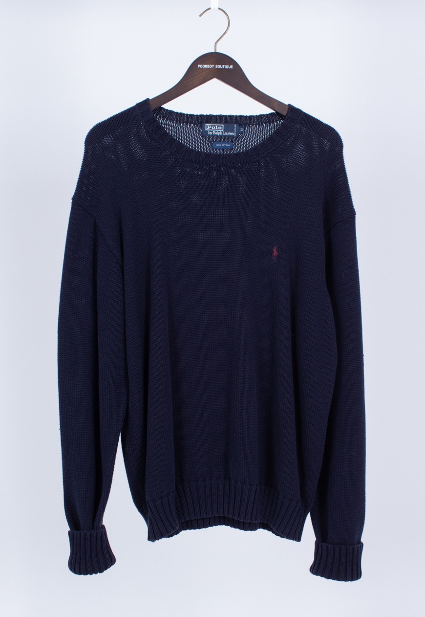 Vintage blue ralph lauren knit sweater 2025
