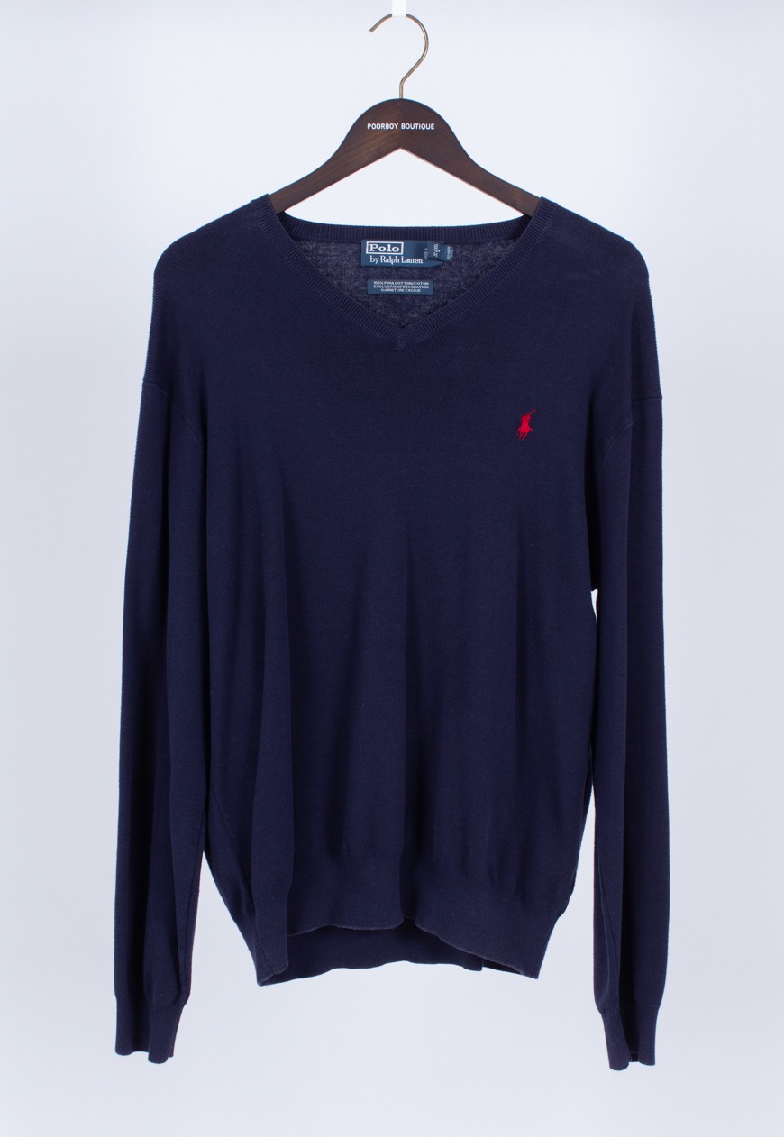 Vintage blue ralph lauren knit sweater hotsell