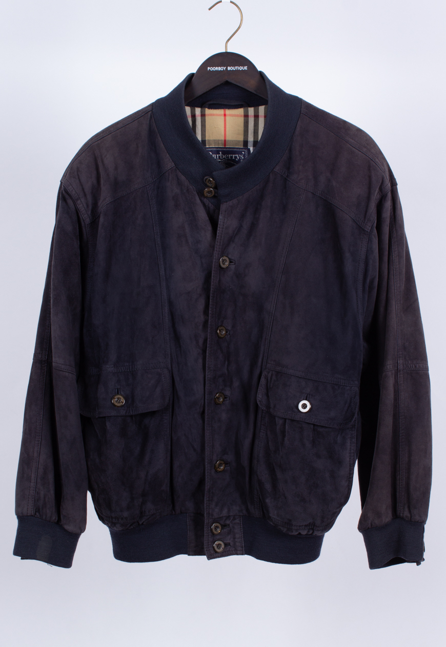 Vintage Burberry Nova Check Suede Jacket