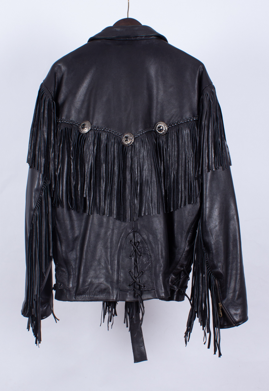 Vintage 90s Biker Tassel Jacket