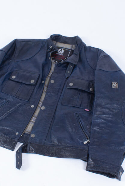 Vintage Belstaff Blue Leather Jacket | Branded Vintage Clothing