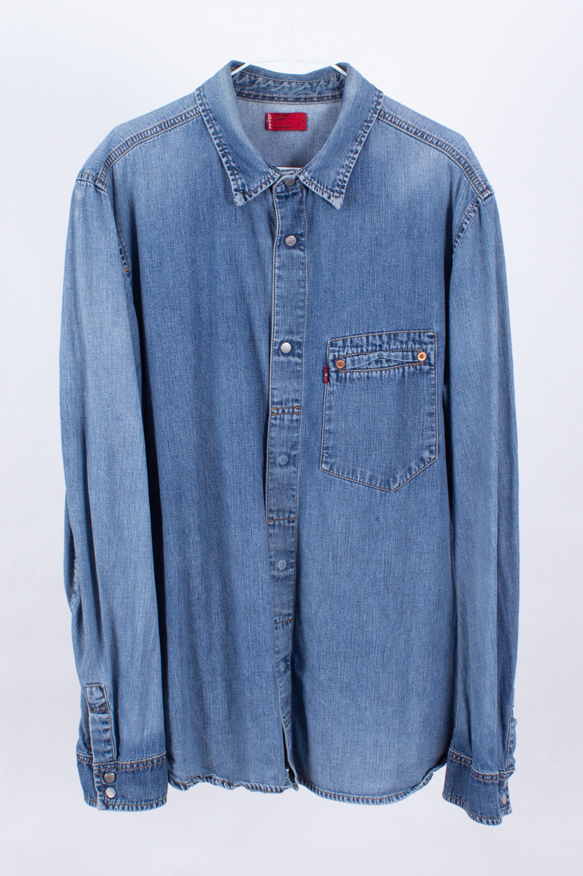 Mens vintage levis denim shirt deals