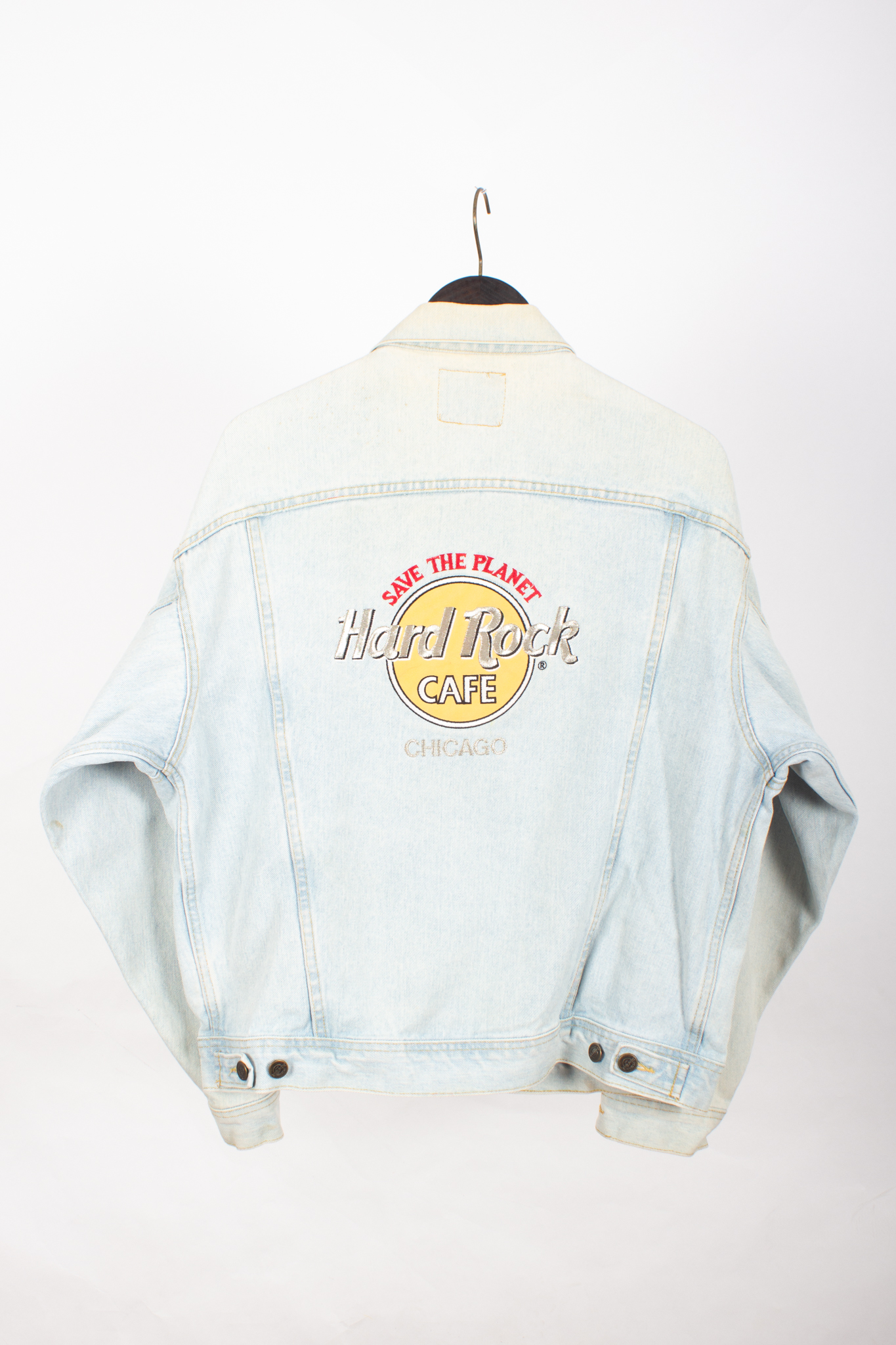 Vintage hard rock denim jacket clearance
